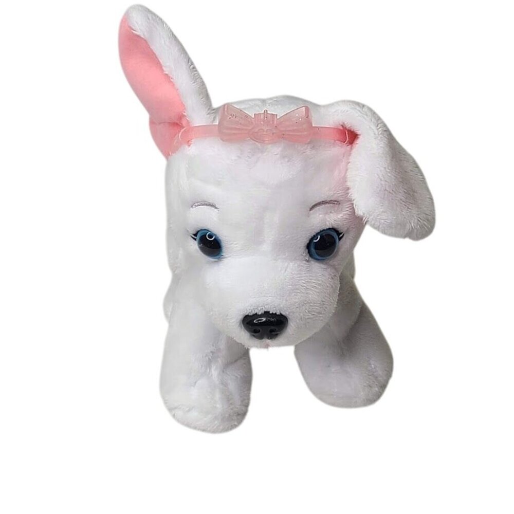 Disney Princess Puppy Dog Plush 8" White w/ Pink Crown Tiara Jakks Pacific